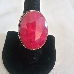 Huge 50ct natural ruby cocktail ring Size 8